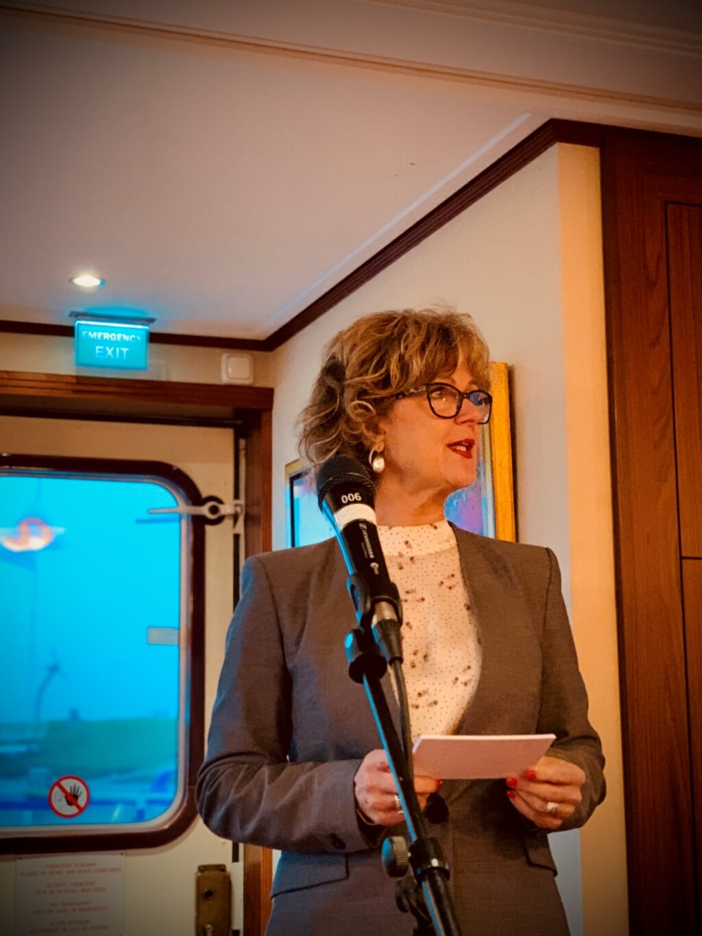 Burgemeester Grootenboer tijdens haar toespraak.