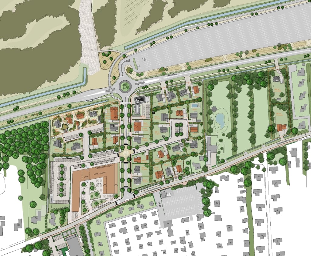 Plattegrond van de plannen van Estate Invest voor Ouddorp Bad-Oost.