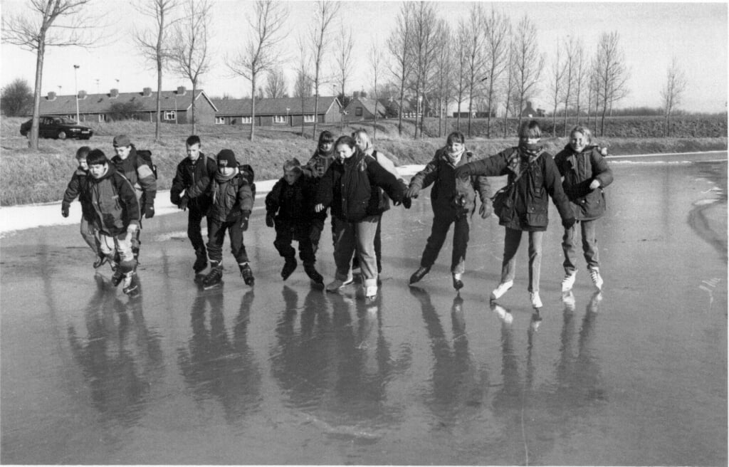 Soms was het voor de leerlingen mogelijk om van Goedereede naar het Havenhoofd op de schaats te gaan.