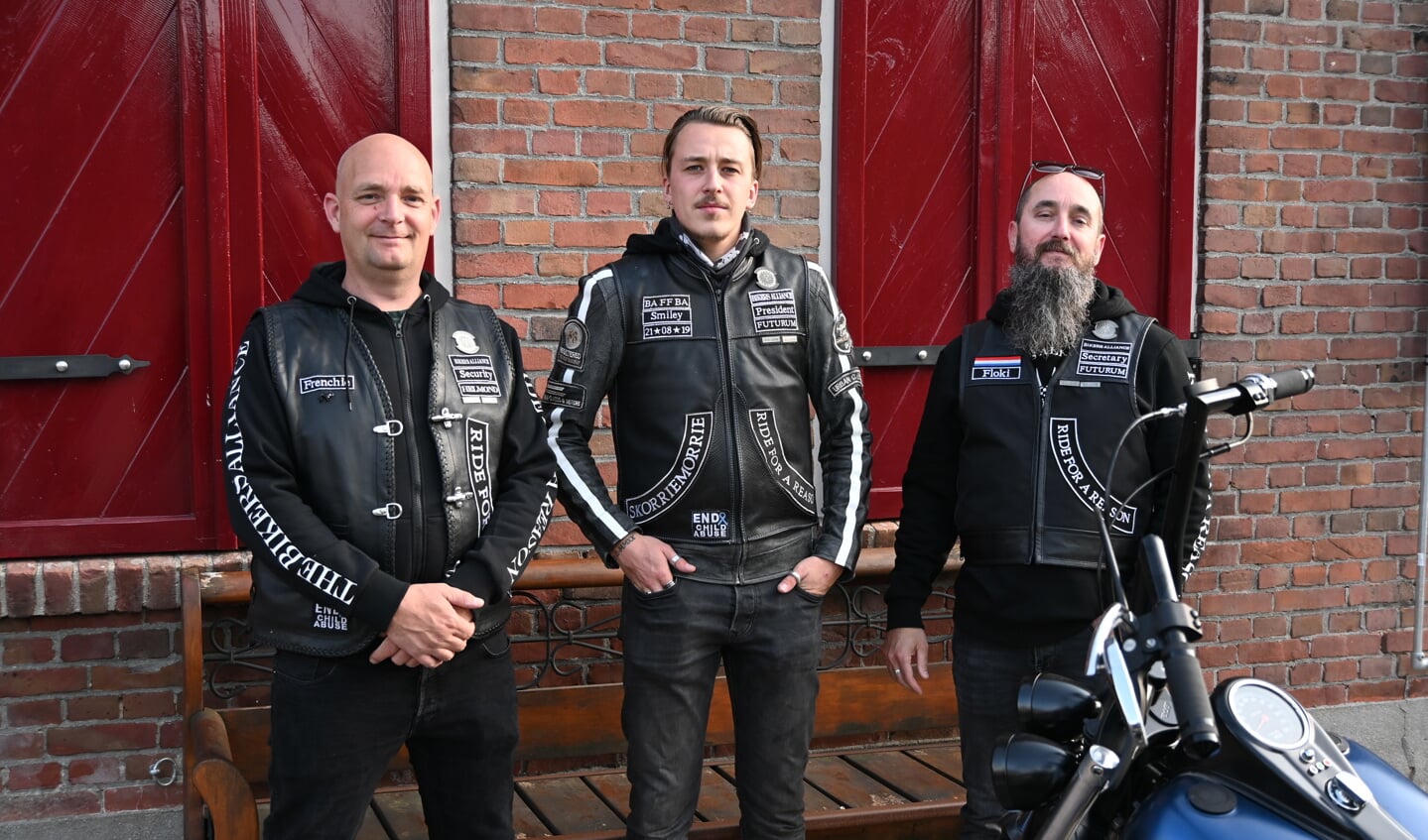Drie leden van The Bikers Alliance: Marco, Koen en Raymond, oftewel Frenchie, Smiley en Floki. 