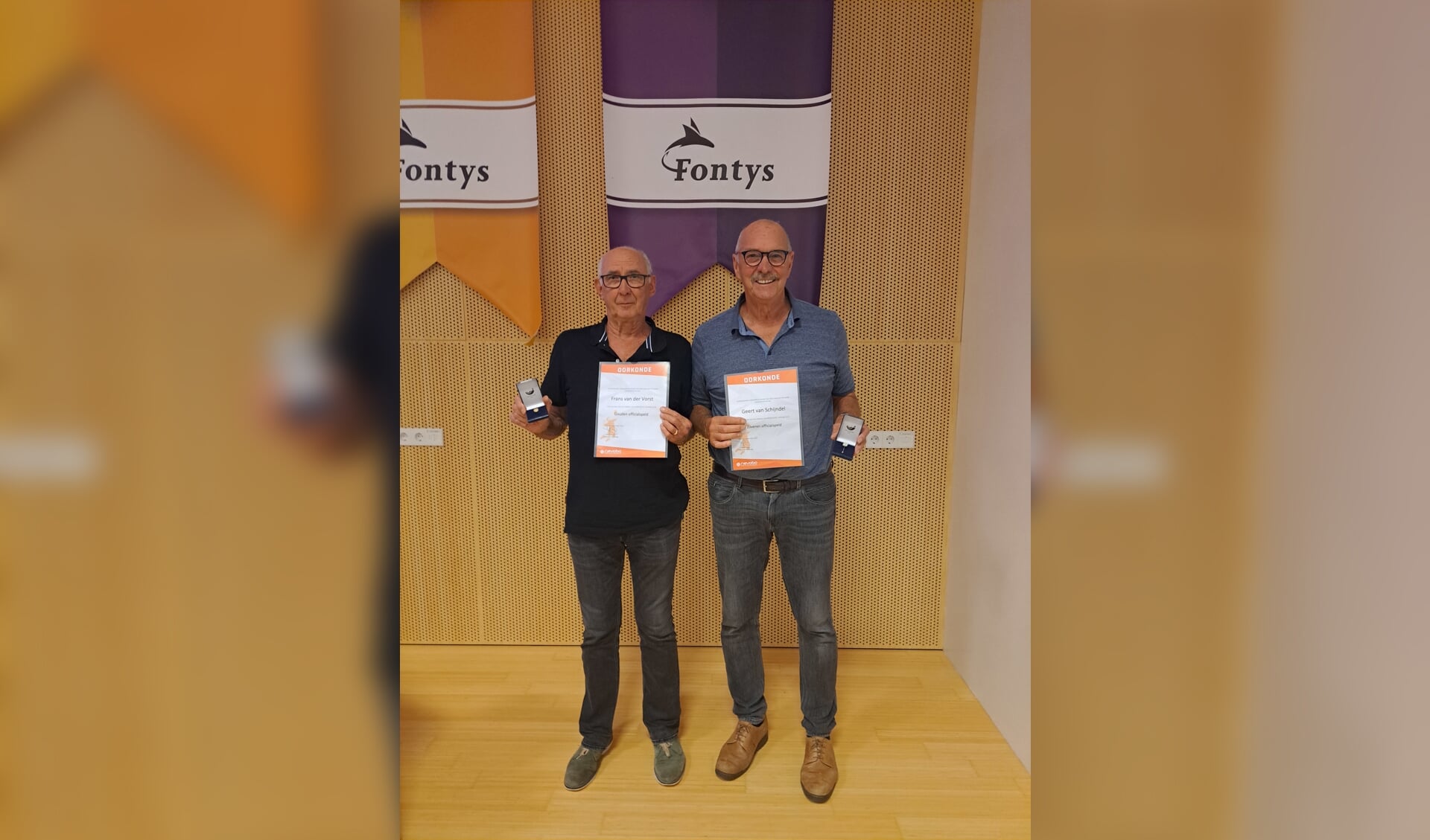 Frans en Geert met hun onderscheidingen