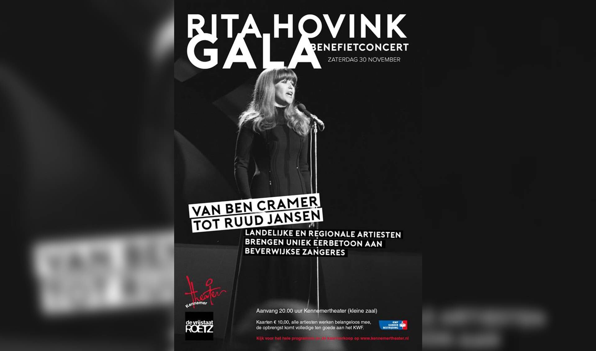 De poster van het Rita Hovink Gala. 