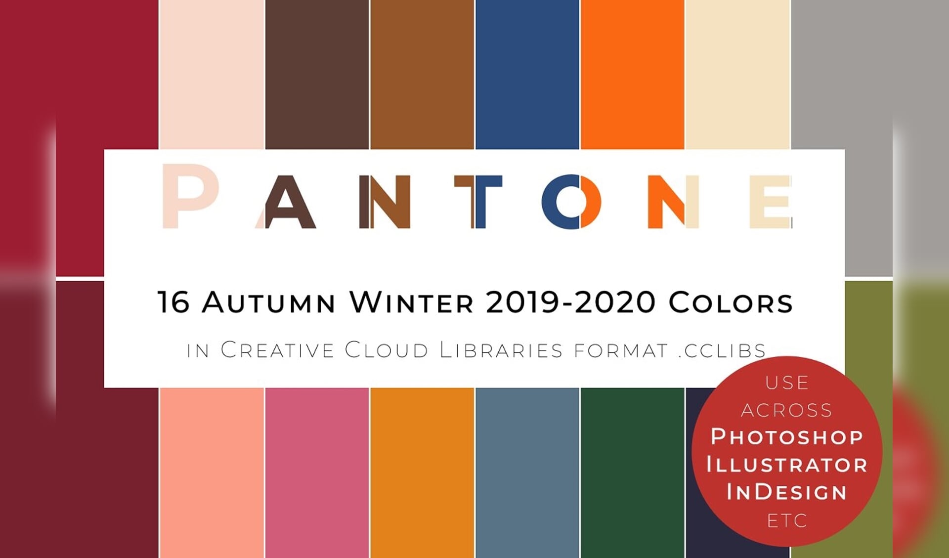 De 16 herfst-/winterkleuren van Pantone.