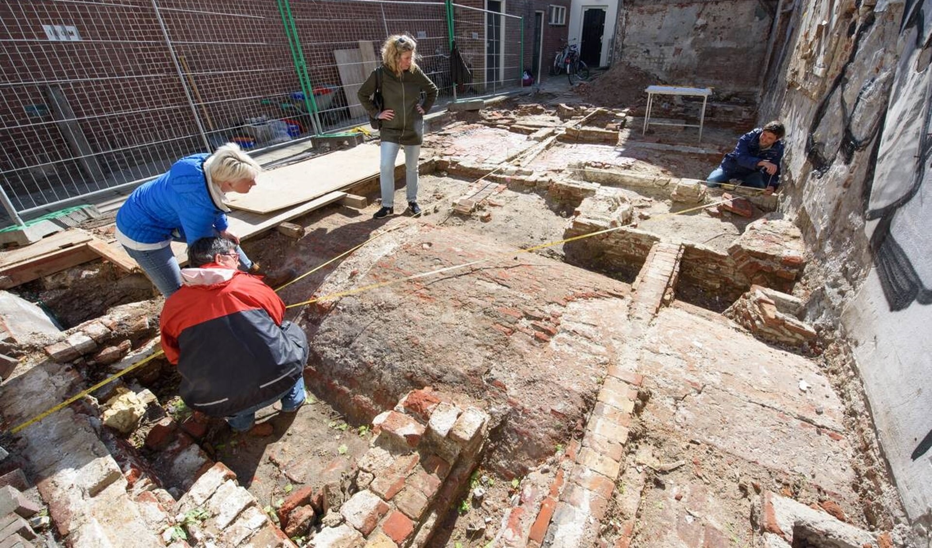 Het archeologisch onderzoek in de Gierstraat in 2018.