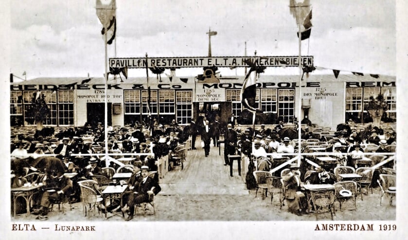 Het ELTA 'pavillon' in 1919 ligt precies op de plaats waar nu de Ceuvel is.