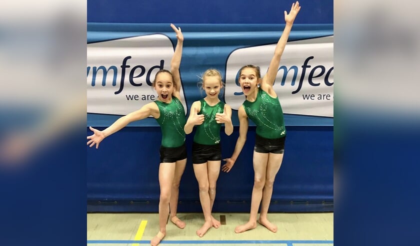 Het TopTurnen team: v.l.n.r. Merel Winder, Isa Droomers en Jelisha Dijkhuizen.