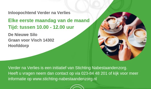 De flyer van 'Verder na Verlies'. Onderaan het artikel vind je de volledige flyer.