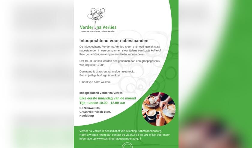 De flyer van 'Verder na Verlies'. Onderaan het artikel vind je de volledige flyer.