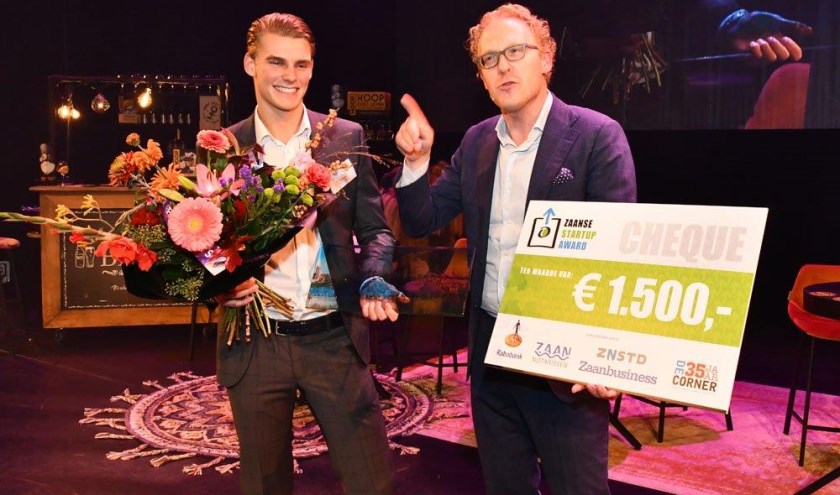 Winnaar van de Zaanse Start-Up Award Daan Horak.