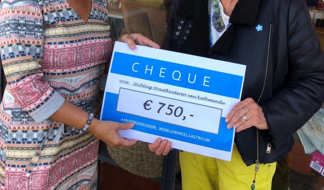 750 euro ten behoeve van de verschillende goede doelen.