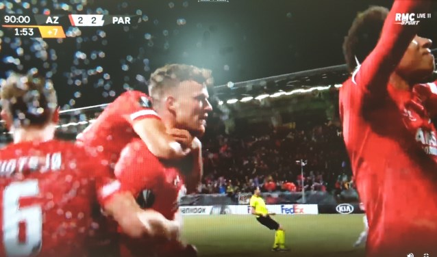 Ferdy Druijf niet ontevreden met zijn late goal.