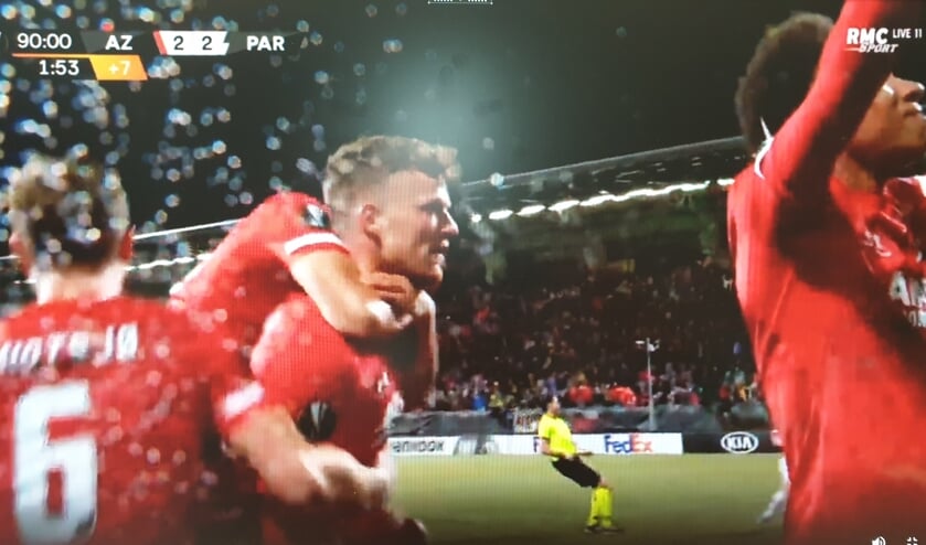 Ferdy Druijf niet ontevreden met zijn late goal.