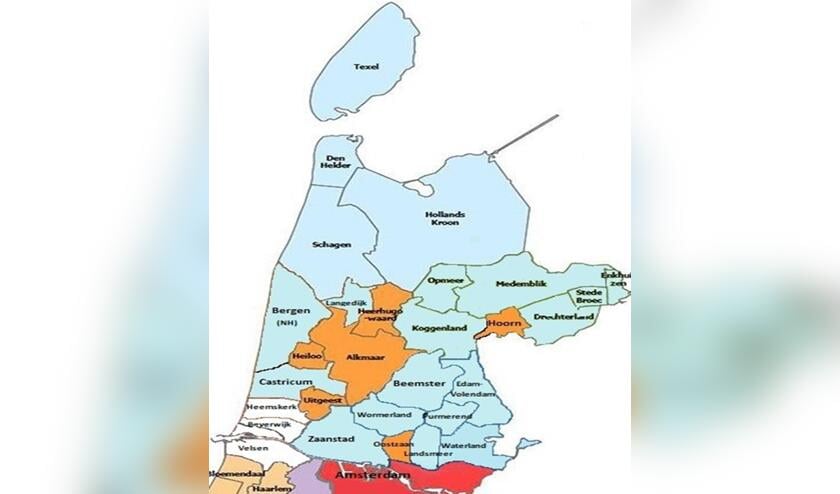 Lichtblauw: de 20 Noord-Hollandse VVD fracties.