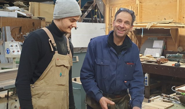 Leerling Joost Stolk en Pim Stofberg samen werkend aan de toekomst.