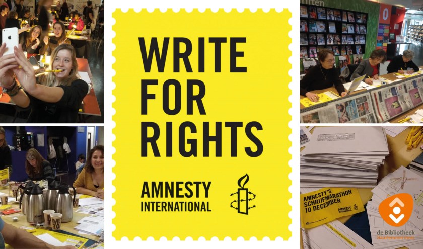 De flyer voor Write for Rights.