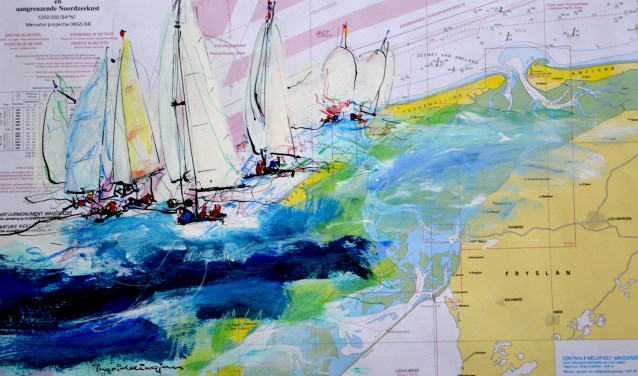Ingrid Dingjan, Waddenzee, gemengde techniek.