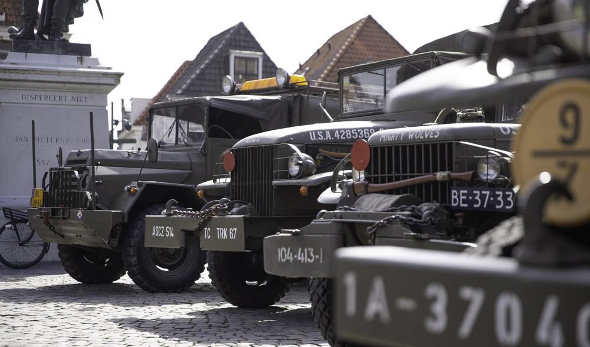 Op Veteranendag zijn historische militaire voertuigen te zien.