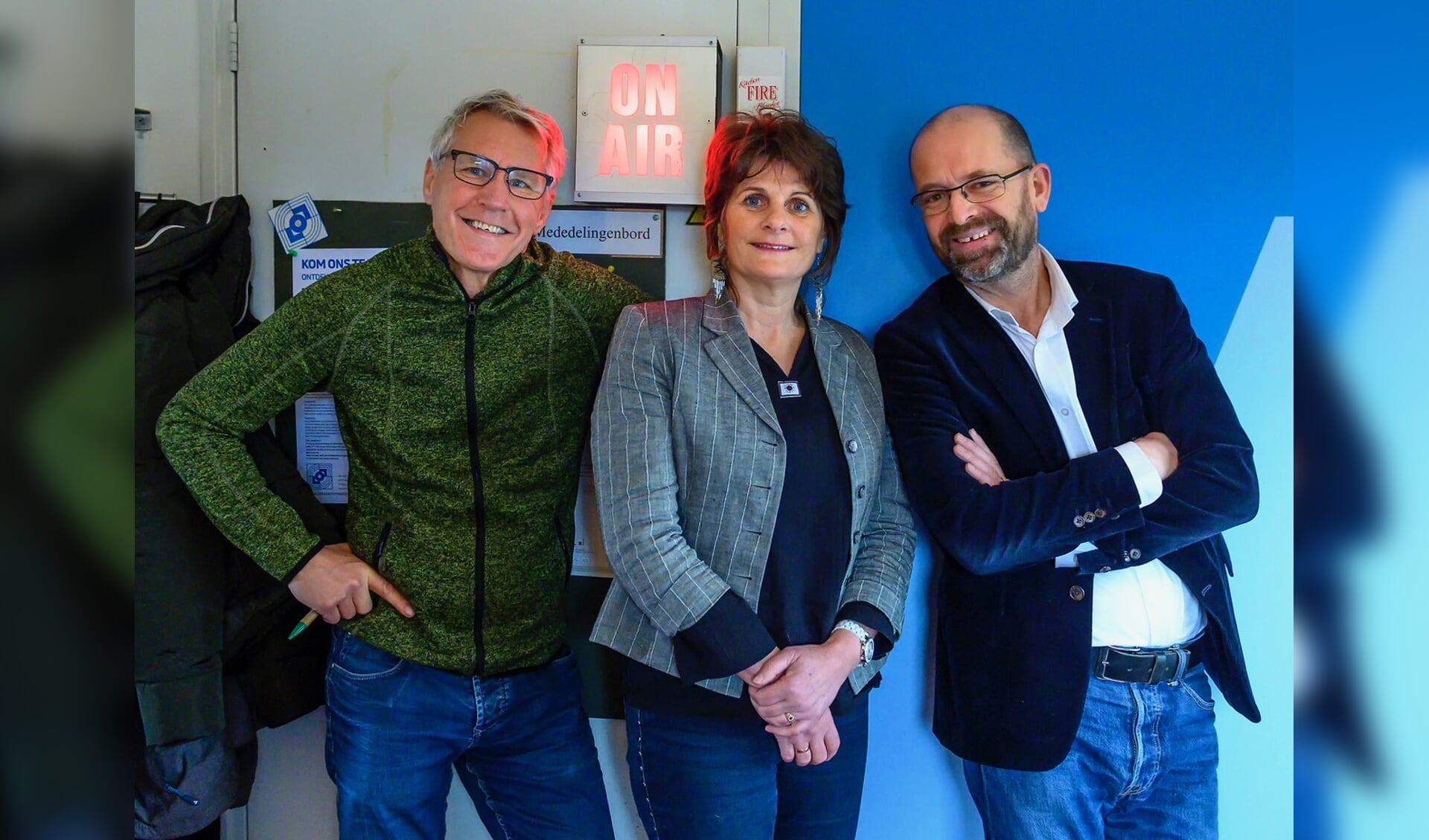 Het presentatie-team. V.l.n.r. Jan van der Wiele, Patty de Jong en Marcel Molle. 