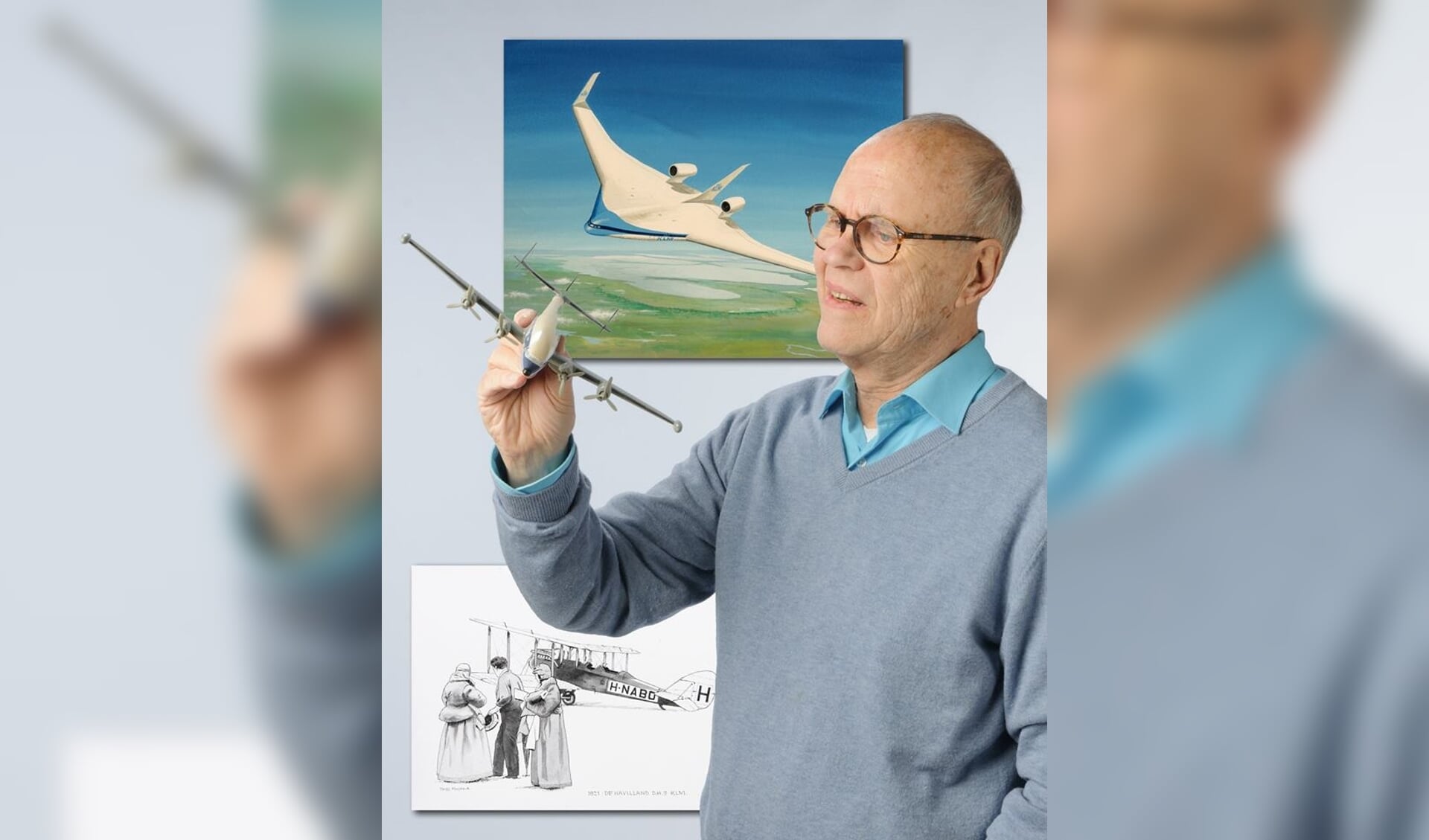 Thijs Postma maakte voor Kunst en Vliegwerk zestig nieuwe schilderijen en tekeningen. 