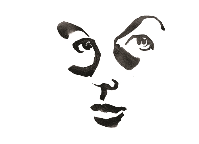 Zelfportret in Chinese Inkt