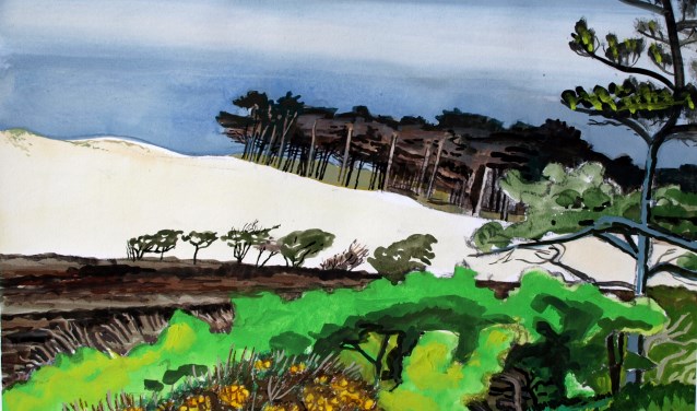Theo de Feyter, Bergense en Schoorlse duinen. Gouache.