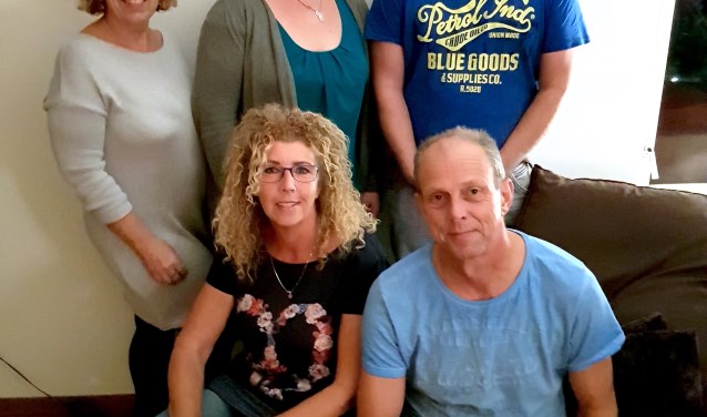 De reunie werkgroep: Niels Jong, Colette van der Meer, Annelie Baas, Meindert Homan en Jolanda Slagter