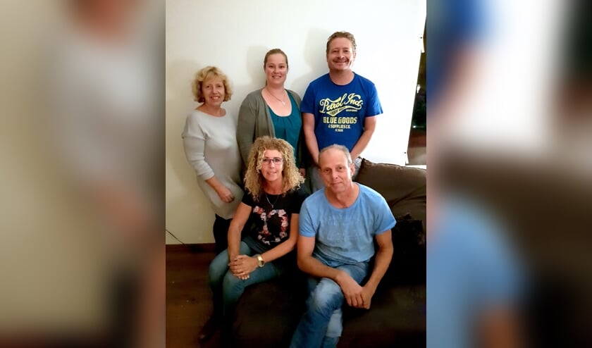 De reunie werkgroep: Niels Jong, Colette van der Meer, Annelie Baas, Meindert Homan en Jolanda Slagter