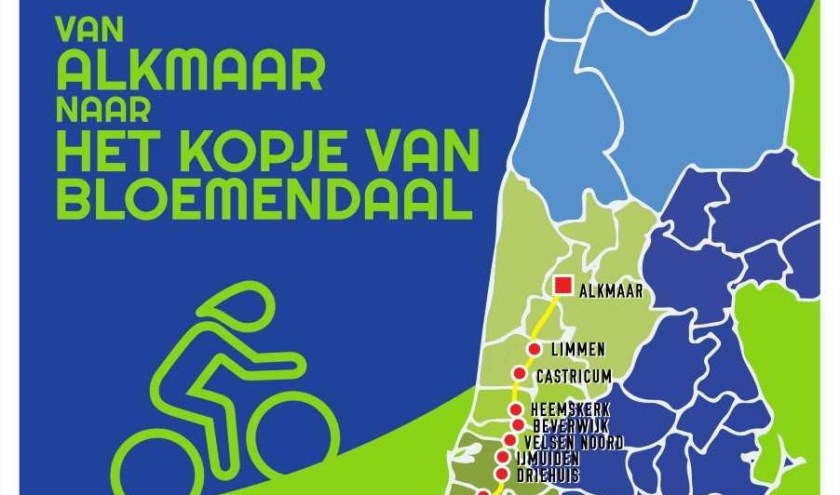De poster van de sponsorfietstocht.