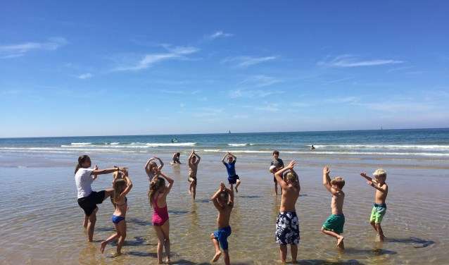 Sporten op het strand.