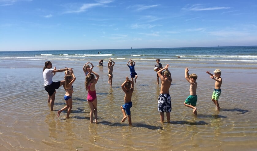 Sporten op het strand.