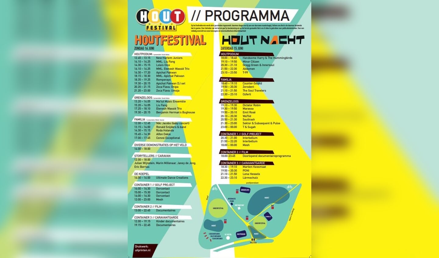 Het programma van de Houtnacht en Houtfestival.