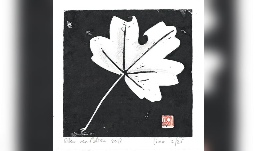 De workshop 'botanische printen, ontwerpen en drukken'.