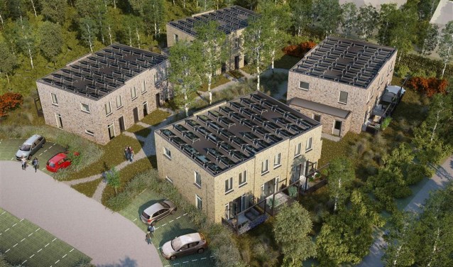 Bouw twaalf NOM-woningen in Bergen aan Zee verloopt voorspoedig.