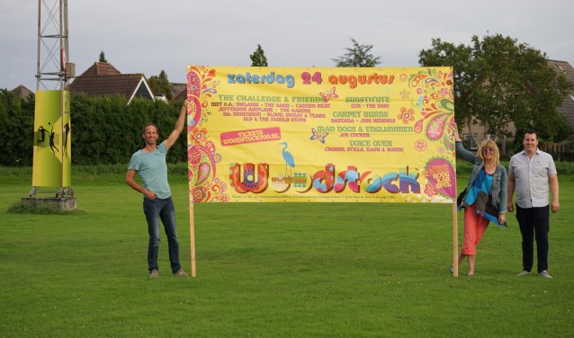 De organisatie van Woodstock 700: Arthur Burgmeijer, Carin Wagenaar en Kevin Groot (v.l.n.r.).