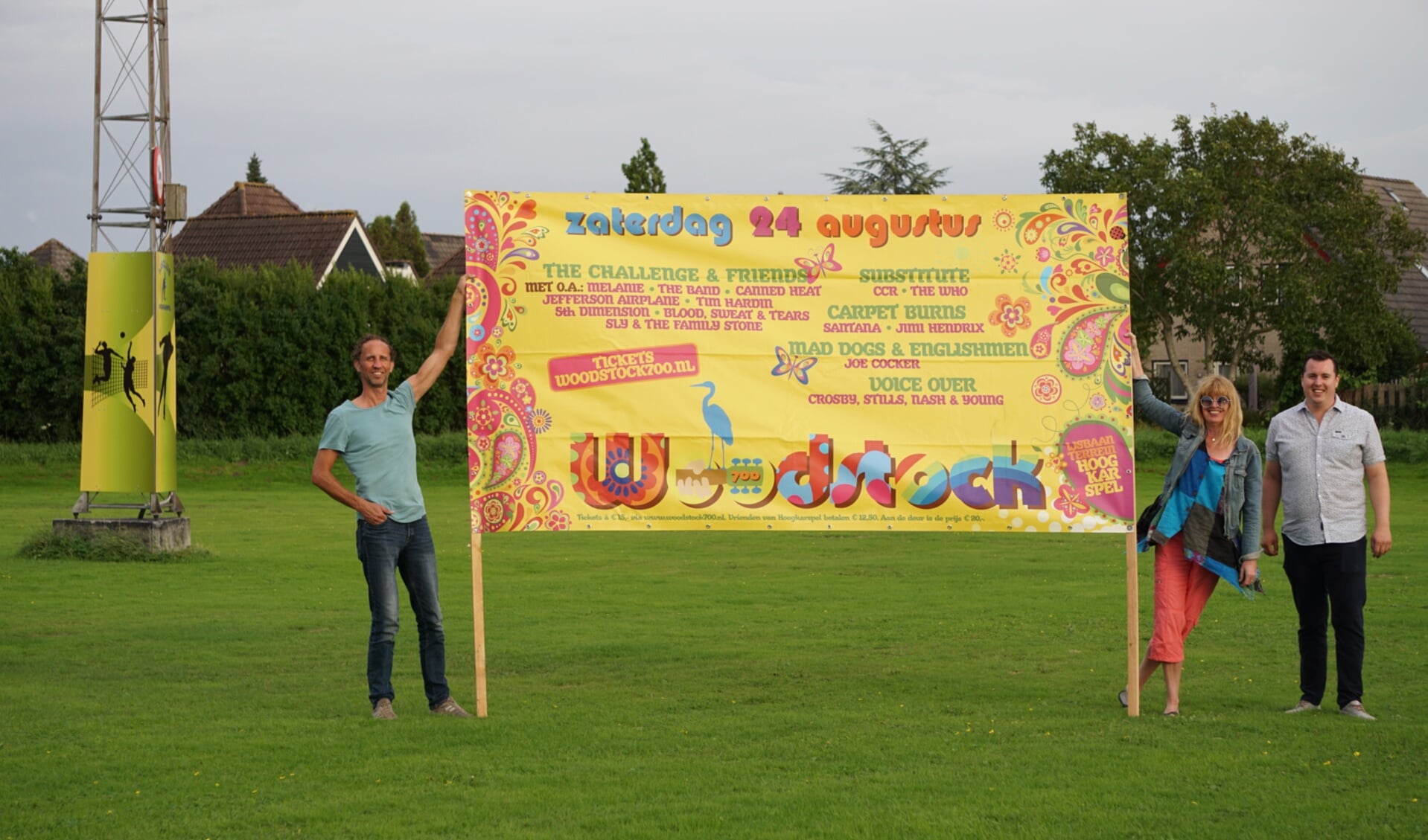 De organisatie van Woodstock 700: Arthur Burgmeijer, Carin Wagenaar en Kevin Groot (v.l.n.r.). 