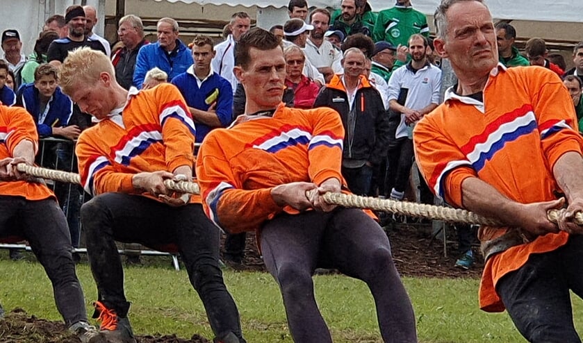 Gerwin (midden): "Touwtrekken is gewoon topsport, het is echt hard werken."