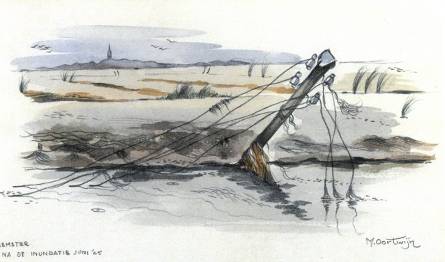 Afbeelding van de schade in de Beemster na de inundatie van 1944-1945.