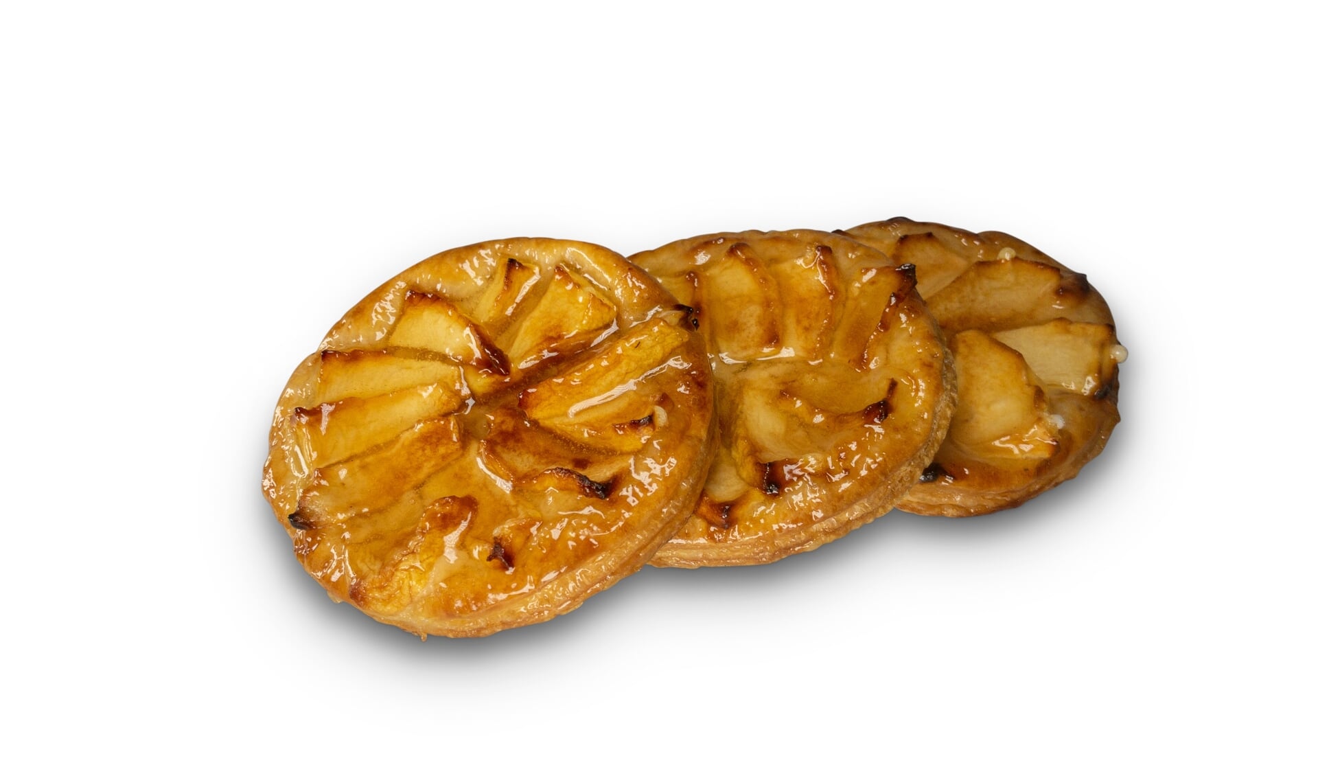 De appelrakker is gemaakt van bladerdeeg, amandelspijs, gele room en verse appels en met kaneelsuiker gestrooid.