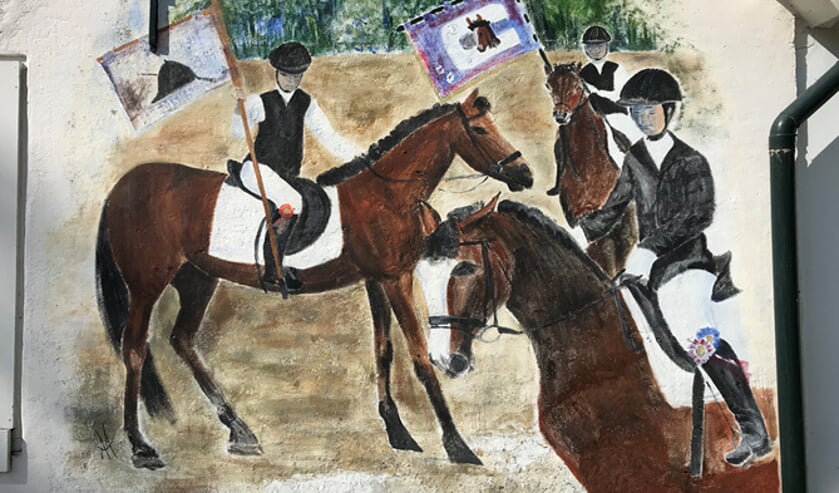 Een schilderij van de jubilerende rijvereniginbg de Commandeurs.