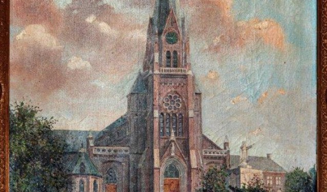 De Bavokerk geschilderd.