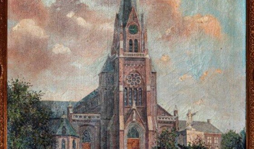 De Bavokerk geschilderd.