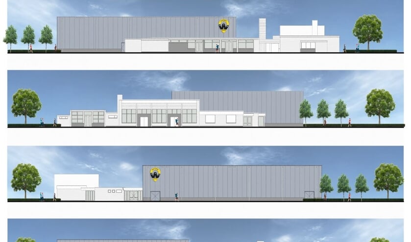De artist impression van de nieuwe sporthal.