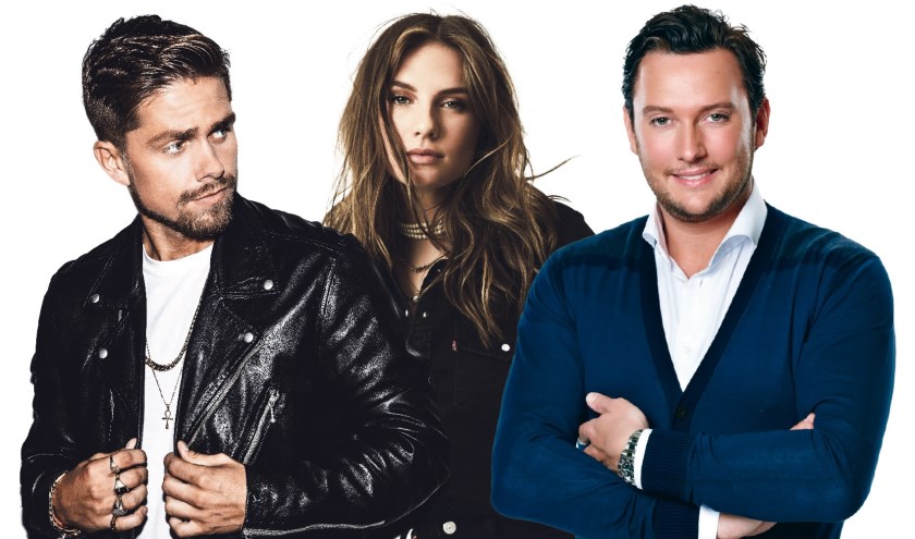 André Hazes, Maan en Tino Martin; drie van de vijf acts die 20 juni optreden in de megatent op het Pelmolenpad.