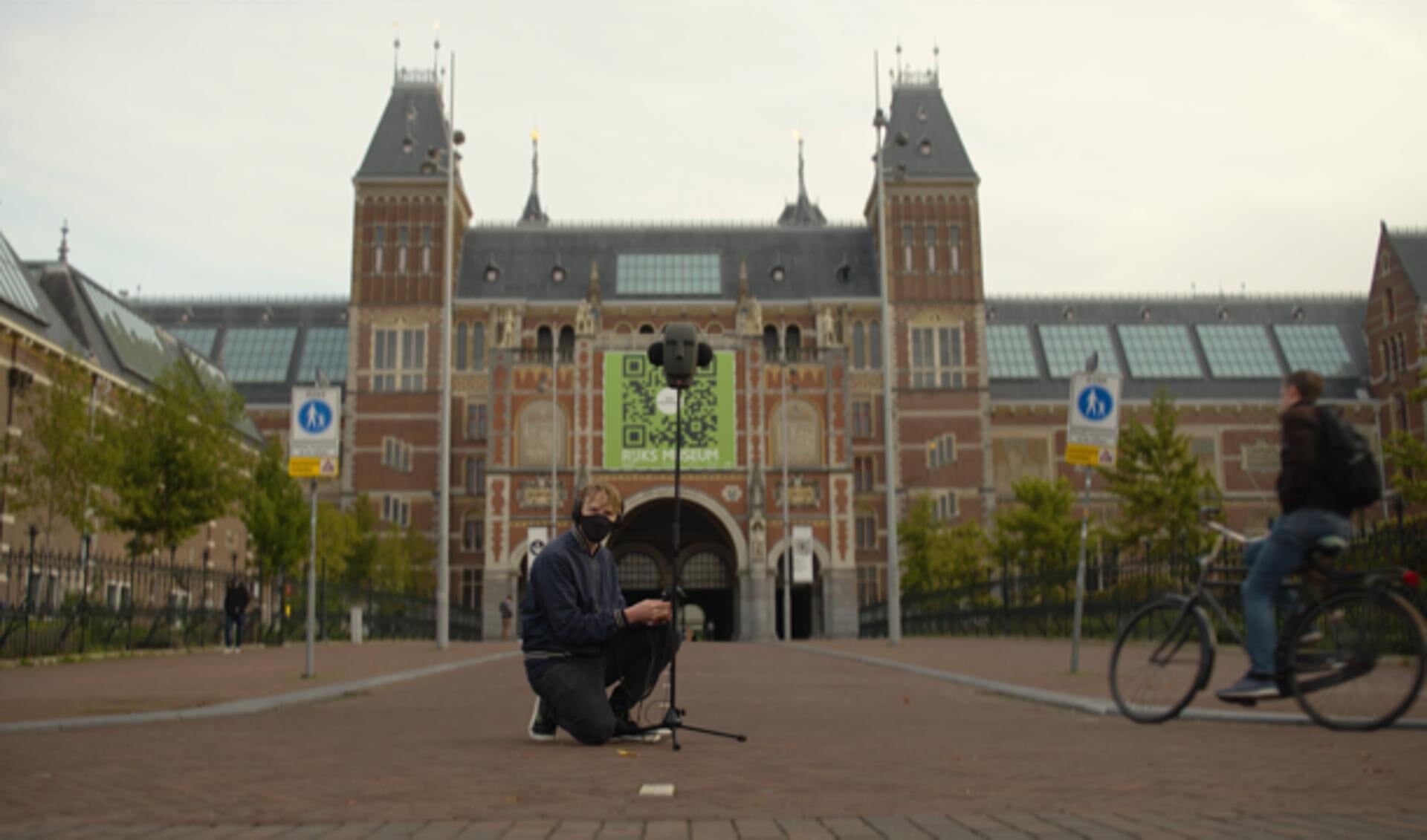 Normaal is het bij het Rijksmuseum heel druk tijdens de Marathon van Amsterdam.