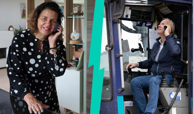 <p>Aannemer Kuin en wethouder Andrea van Langen geven vanuit huis het startsein voor Tripkouw fase 2. </p>