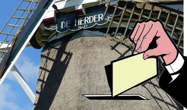 <p>Stem op meelmolen de Herder in Medemblik.</p>
