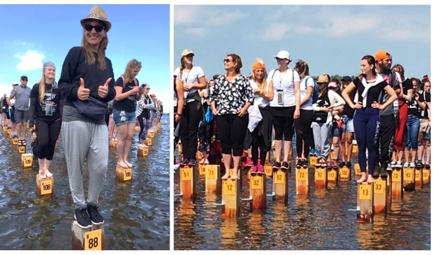 <p>Voorgaande jaren stonden deelnemers op een paaltje in het water bij Strand Horst.</p>