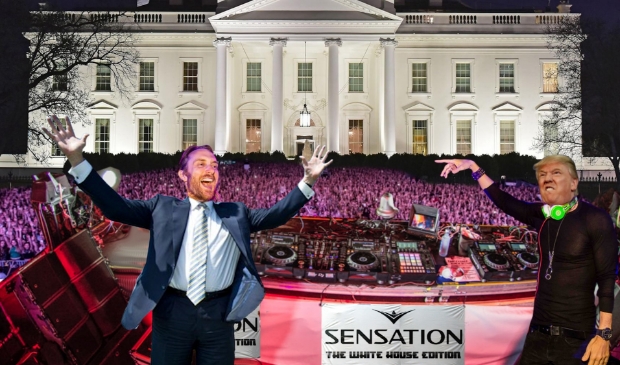 <p>Trump in actie tijdens Sensation White House</p>