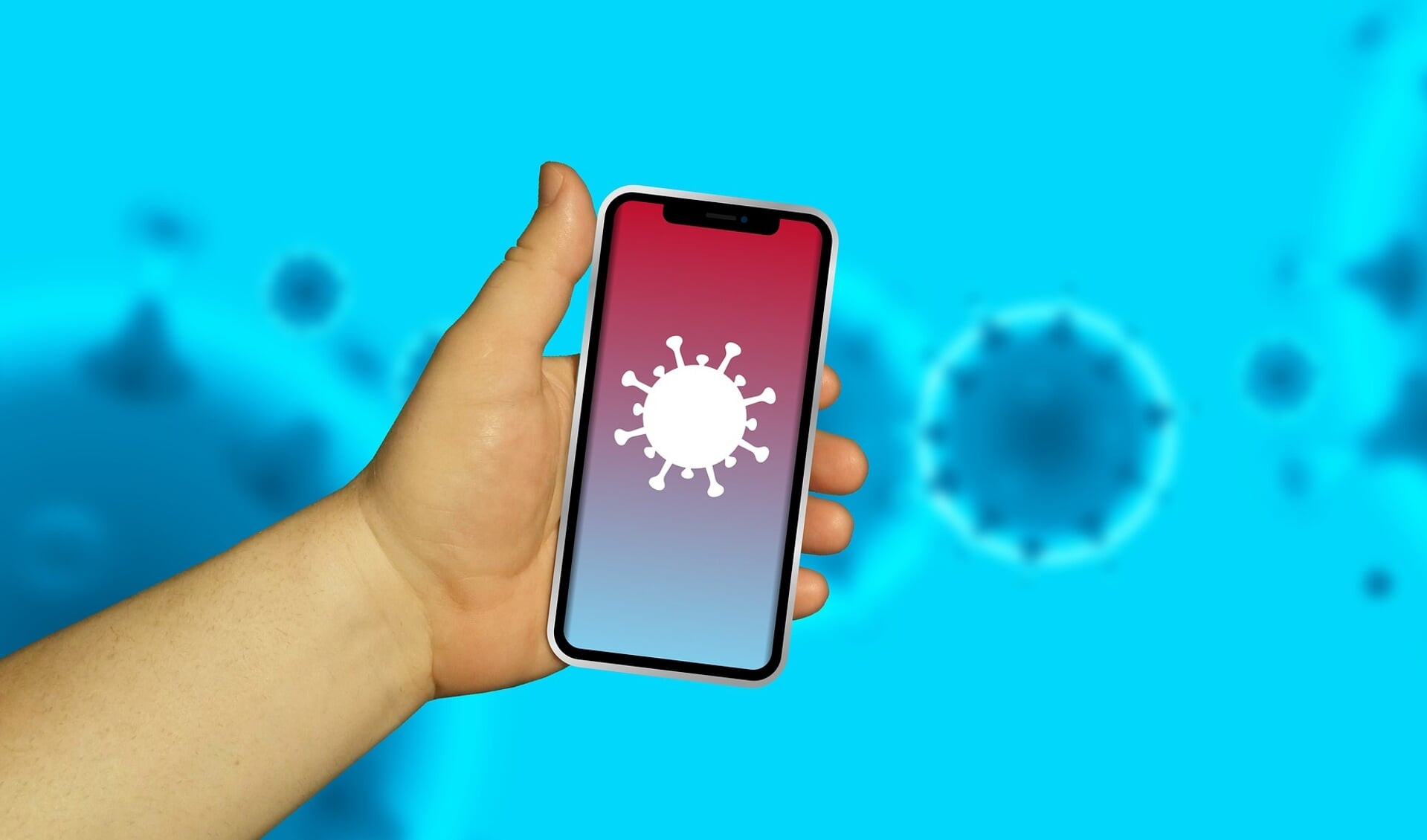 De corona-app kan ook aangeven of iemand risico loopt op een besmetting.