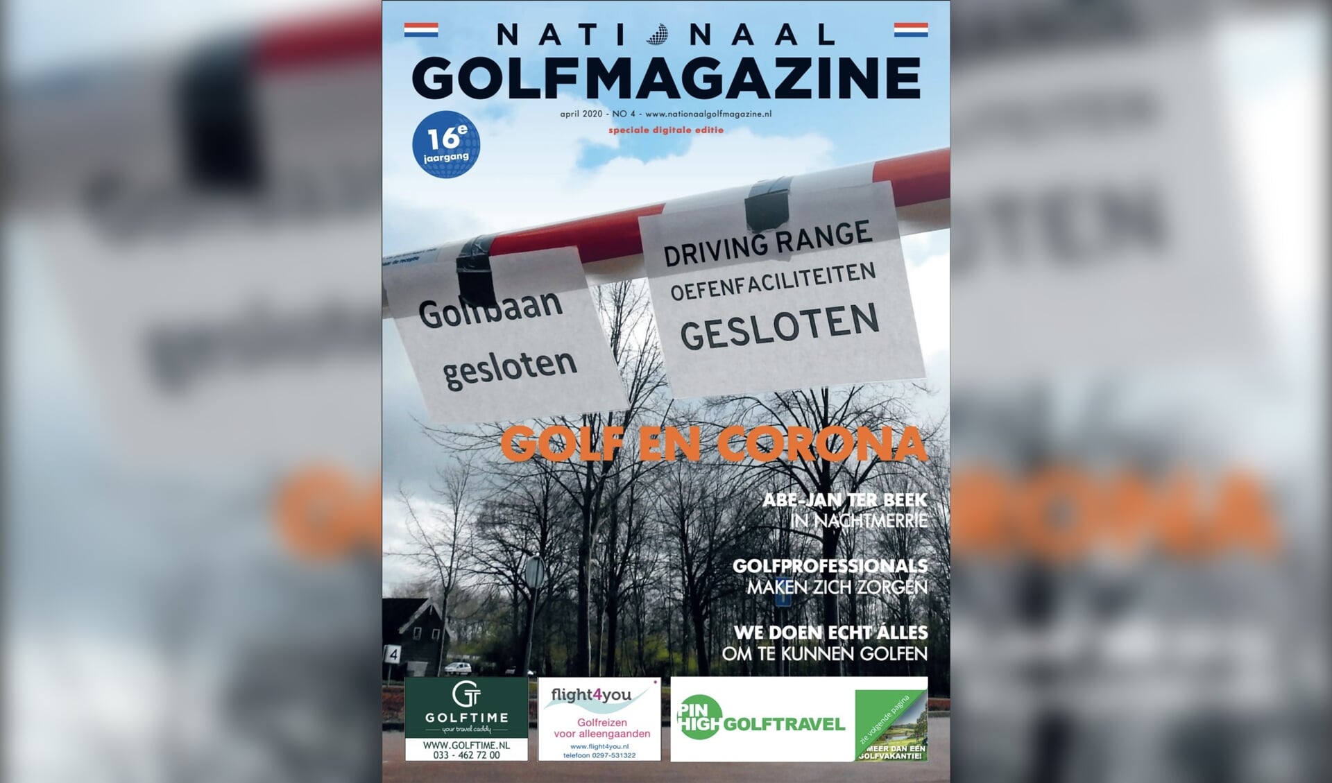 De prijswinnende corona-editie van het Nationaal Golfmagazine.